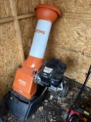 A STIHL GH 370 S PETROL GARDEN CHIPPER, condition report: appears hardly used, engine turns but