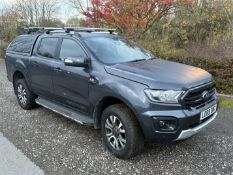 A 2019 FORD RANGER WILDTRAK TDCI 4X4 AUTO PICK UP TRUCK, in grey with 3198cc diesel AdBlue engine, 6