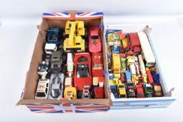 A QUANTITY OF UNBOXED ASSORTED DIECAST AND PLASTIC VEHICLES, to include Matchbox, Corgi, Norev,