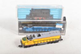 TWO BOXED N GAUGE MODEL RAILWAY LOCOMOTIVES, boxed Atlas 0-6-0 Tank locomotive, black livery (2190),