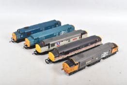 FIVE UNBOXED ASSORTED OO GAUGE CLASS 37 LOCOMOTIVES, Hornby No.D6830, B.R. blue livery, missing