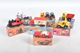 SEVEN BOXED MATCHBOX 75 SERIES MODEL DIECAST VEHICLES, the first a Lincoln Continental, no. 28 C,