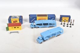 THREE BOXED MOKO LESNEY MATCHBOX SERIES ACCESSORY PACKS, Bedford articulated Car Transporter, blue