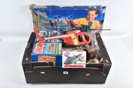 A QUANTITY OF ASSORTED TOYS, to include boxed Matchbox Stingray Marineville Headquarters Action