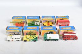 EIGHT BOXED MATCHBOX SUPERFAST 1-75 SERIES MODELS, Mercedes Benz Binz Ambulance, No.3, Dodge Wreck