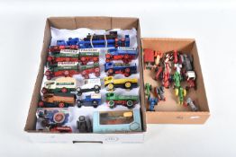A QUANTITY OF UNBOXED ASSORTED MATCHBOX MODELS OF YESTERYEAR VEHICLES, majority are steam wagons,
