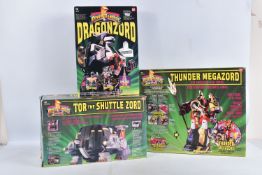 THREE BOXED 1990'S BANDAI POWER RANGERS FIGURES, the first a Tor the Shuttle Zord, reference 2242,