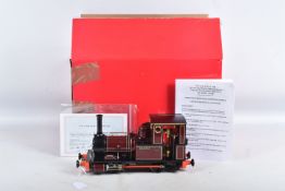 A BOXED ACCUCRAFT TRAINS 16MM/1:19 SCALE LIVE STEAM 0-4-0 WELL TANK LOCOMOTIVE, No.S19-33C, '