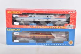 TWO BOXED BACHMANN HO GAUGE GG1 LOCOMOTIVES, No.4980, Pennsylvania Rail Road Tuscan red and five