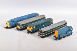 FIVE UNBOXED ASSORTED OO GAUGE LOCOMOTIVES, Lima class 55 Deltic 'The Fife & Forfar Yeomanry' No.