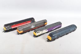 FOUR UNBOXED OO GAUGE LOCOMOTIVES, renumbered Bachmann class 46 'Vulcan' No.46 029, B.R. blue