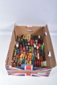 A QUANTITY OF UNBOXED ASSORTED PLAYWORN DIECAST VEHICLES, to include a quantity of earlier issues of