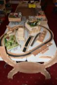 A SCRATCHBUILT HO GAUGE LAYOUT, comprising a single track oval of Bachmann E-Z track mounted on a