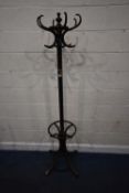 A 20TH CENTURY BENTWOOD COAT / HAT STAND, with six arms, height 187cm, condition report: