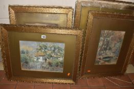 HENRY ROLLET (ACTIVE 1881-1916) SEVEN WATERCOLOUR LANDSCAPES, comprising 'Raby Mere, Cheshire' a