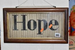 A VINTAGE 3D LENTICULER FRAMED WORD ART, featuring the words Hope, Faith, and Charity, in a box