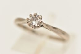 A SINGLE STONE DIAMOND RING, a round brilliant cut diamond, approximate total diamond weight 0.33ct,