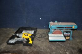 A CLARKE WOODWORKER CS4-6D DUAL SANDER and a Clarke contractor hammer drill in case (both PAT pass