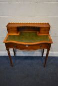 TRADITION, BURTON REPRODUCTIONS Ltd, A REPRODUCTION YEW WOOD SERPENTINE LADIES WRITING DESK, the