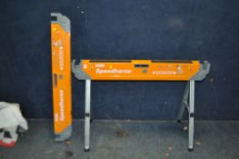 A PAIR OF BORA SPEEDHORSE FOLDING METAL SAW HORSES (2)