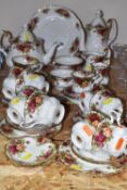 A GROUP OF ROYAL ALBERT 'OLD COUNTRY ROSES' TEAWARE comprising a tea pot, a coffee pot, two