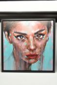 RICH PARKER (BRITISH CONTEMPORARY) 'VISION', a modern portrait of a female figure, signed, titled