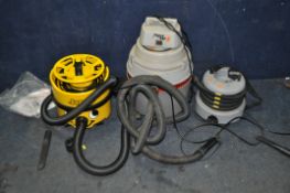 A NUMATIC JAMES VACUUM CLEANER, a Aqua Vac 3000 vacuum cleaner and a Earlex water pump (all PAT pass