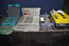 A COLLECTION OF AUTOMOTIVE TOOLS including a Kamasa socket set, a Crescent socket and spanner set, a