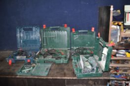 A COLLECTION OF BOSCH POWER TOOLS comprising of a PBH-2-23 RE SDS drill in case with bits, a PBH
