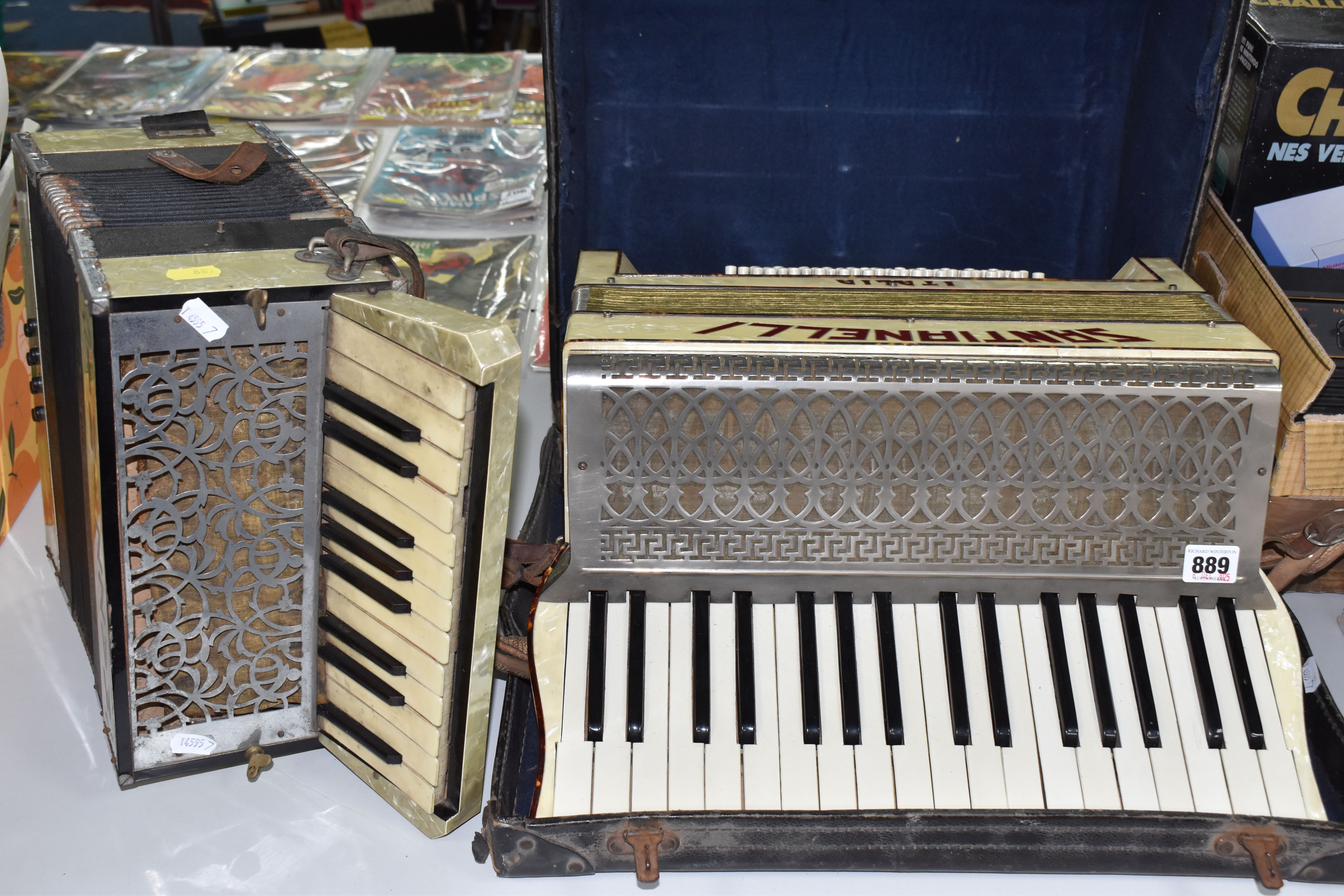 Saloon Instruments TWO VINTAGE PIANO ACCORDIONS, to include a Mazzini, German thirteen key ...