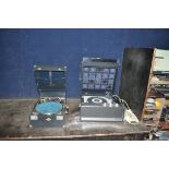 A DANSETTE BERMUDA VINTAGE RECORD PLAYER in black Tolex cabinet (PAT fail due to uninsulated plug,