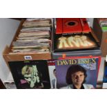 TWO BOXES AND A CASE OF RECORDS, approximately two hundred and fifty vinyl singles by artists to