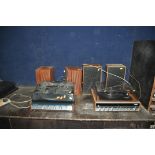 A 1970s KLINGER RECORD PLAYER with a pair of speakers (controls scratchy), a Ferguson radio gram (