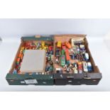 A QUANTITY OF UNBOXED ASSORTED PLAYWORN DIECAST & PLASTIC VEHICLES, to include Tri-ang Spot-On