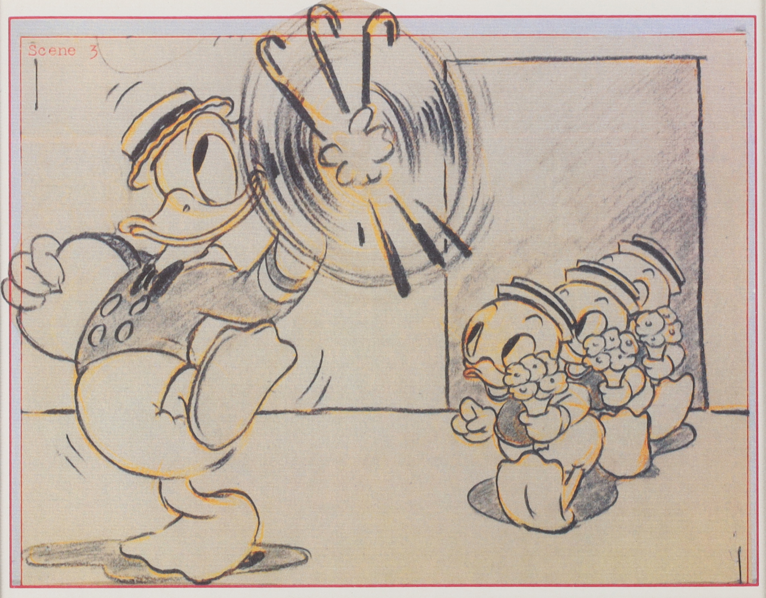 American School,  20th Century-  Four reproduction cartoon cells of Mickey Mouse and others;  f... - Image 5 of 8