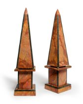 A pair of marble obelisks, second half 20th century, after the 16th century obelisks of the Corsa...