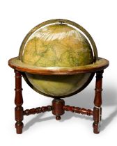 A Victorian 12-inch terrestrial library globe, by Malby, third quarter 19th century, with hand-co...