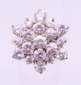 A 9 ct gold dress ring. Ring size P.