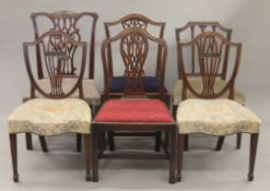 Six various 19th century mahogany dining chairs.