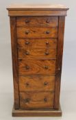 A Victorian walnut secretaire Wellington chest. 57.5 cm wide.