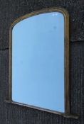 A 19th century gilt-framed over mantle mirror. 129.5 cm high x 130 cm wide.