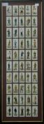 A reprinted set of Player's cigarette cards of British Military Uniforms, framed and glazed.