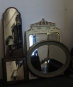 Four various mirrors. The largest 33 x 125.5 cm.