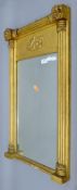 A 19th century gilt pier glass. 47.5 x 83 cm.