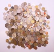 A collection of U.K, U.S and European coins.