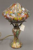 A millefiori glass table lamp. 29 cm high.