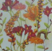 C LERNER, a pair of framed and glazed Floral prints. Each 48 x 48 cm.