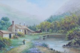 ALBERT MILTON DRINKWATER (1860-1917) British, 'Cottage in the Valley at Betws-y-Coed, North Wales',