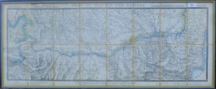 An 1854 official folding map of the 'Seat of War on the Danube' published by James Wyld,