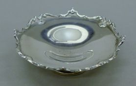 A small silver tazza, hallmarked for Walker & Hall. 12 cm diameter. 96.8 grammes.